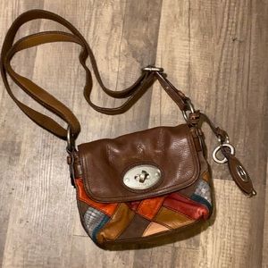 Fossil Patchwork Leather Crossbody Bag